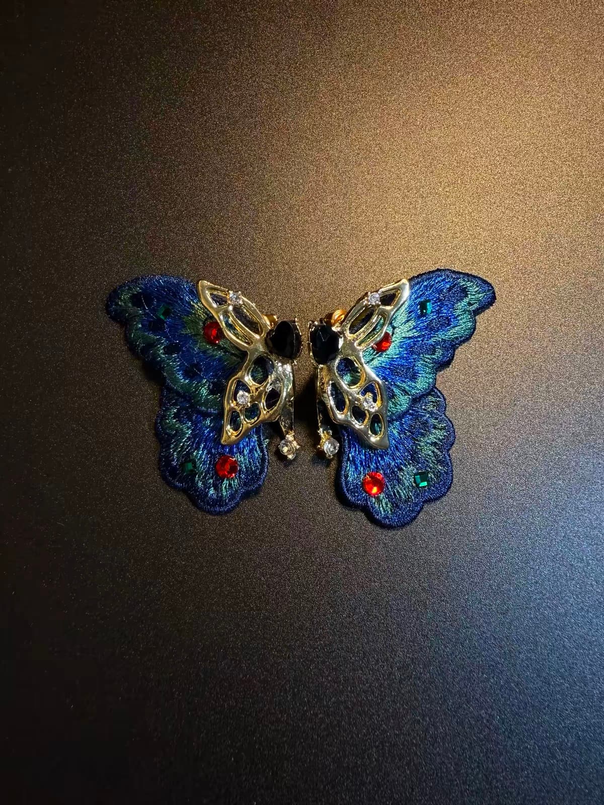Blue Butterfly Statement Studs