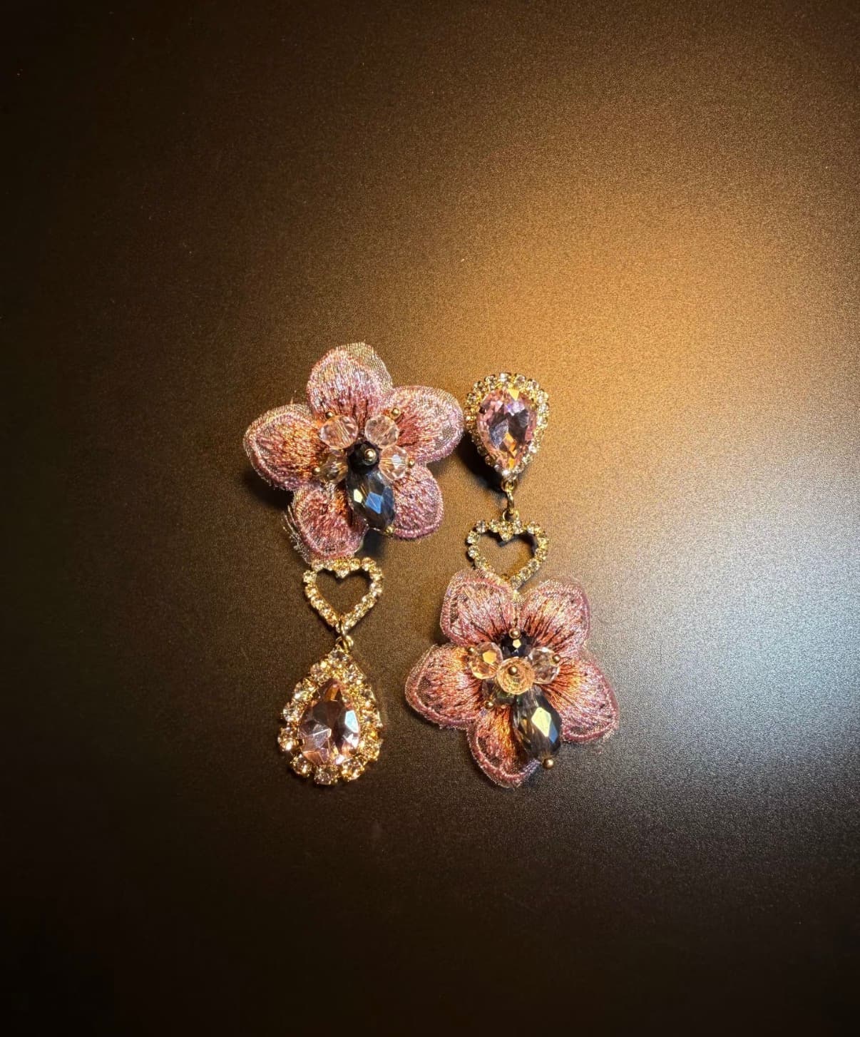 Pressed Rose Huggie Hoops