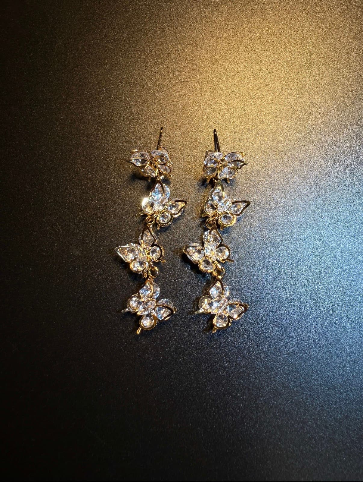 Crystal Petal Drop Earrings