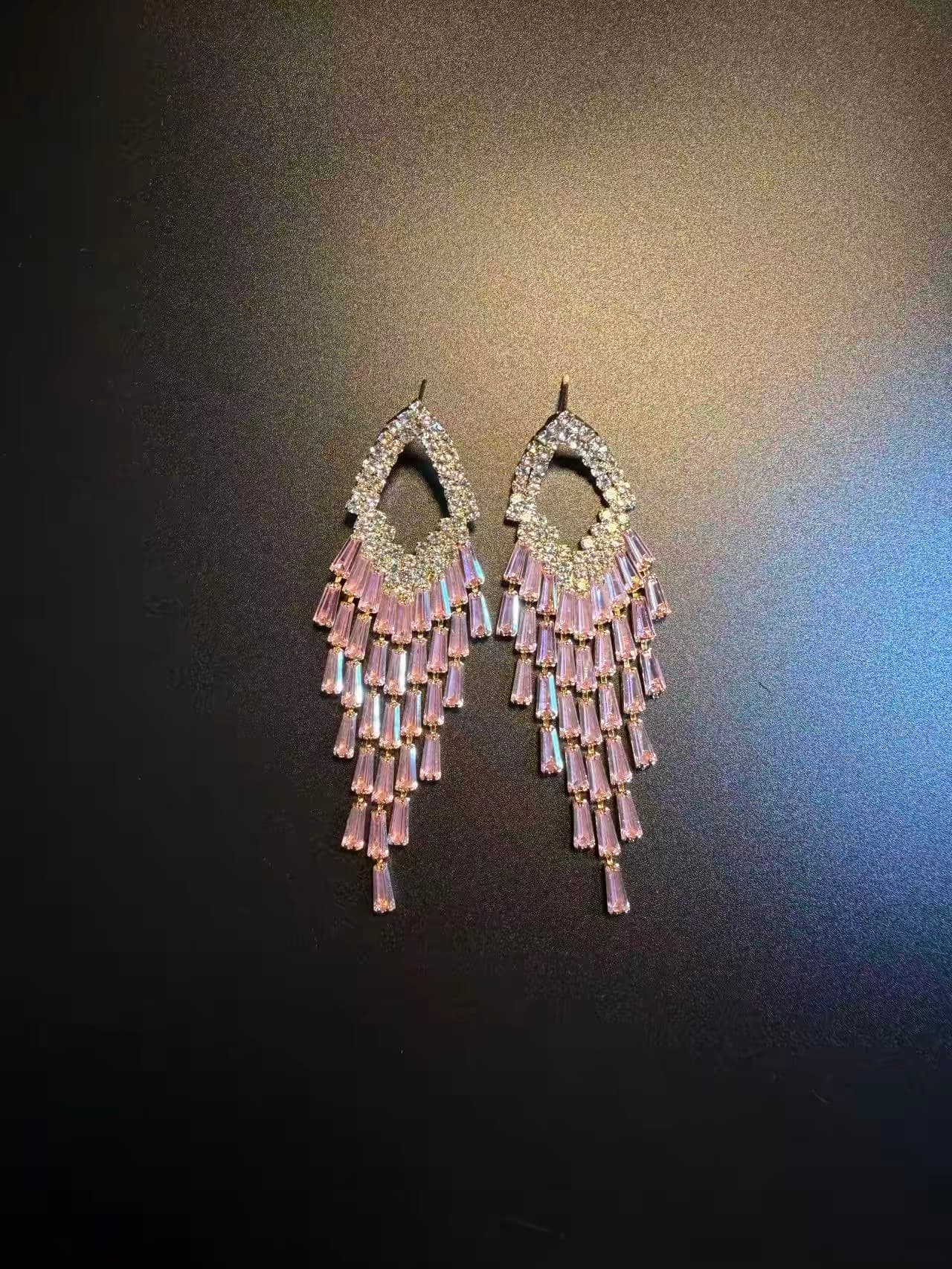Crystal Fringe Drop Earrings