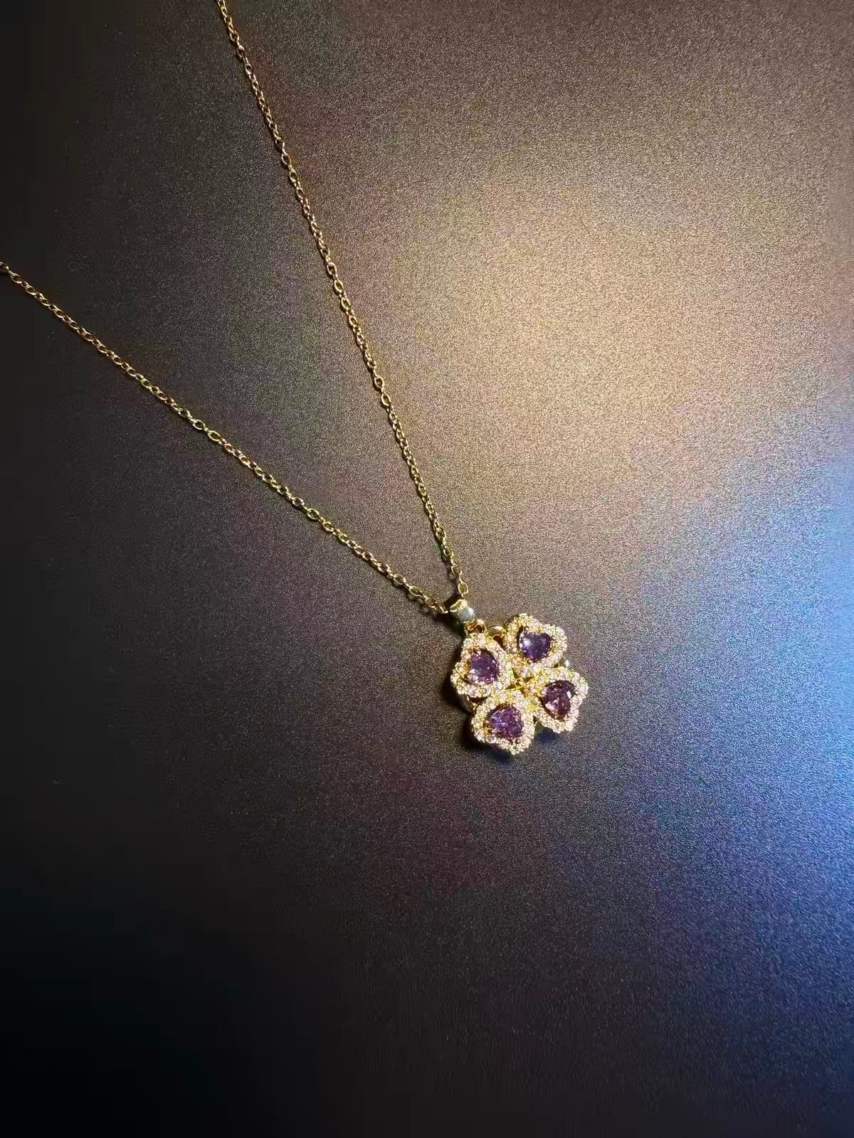 Amethyst Clover Pendant