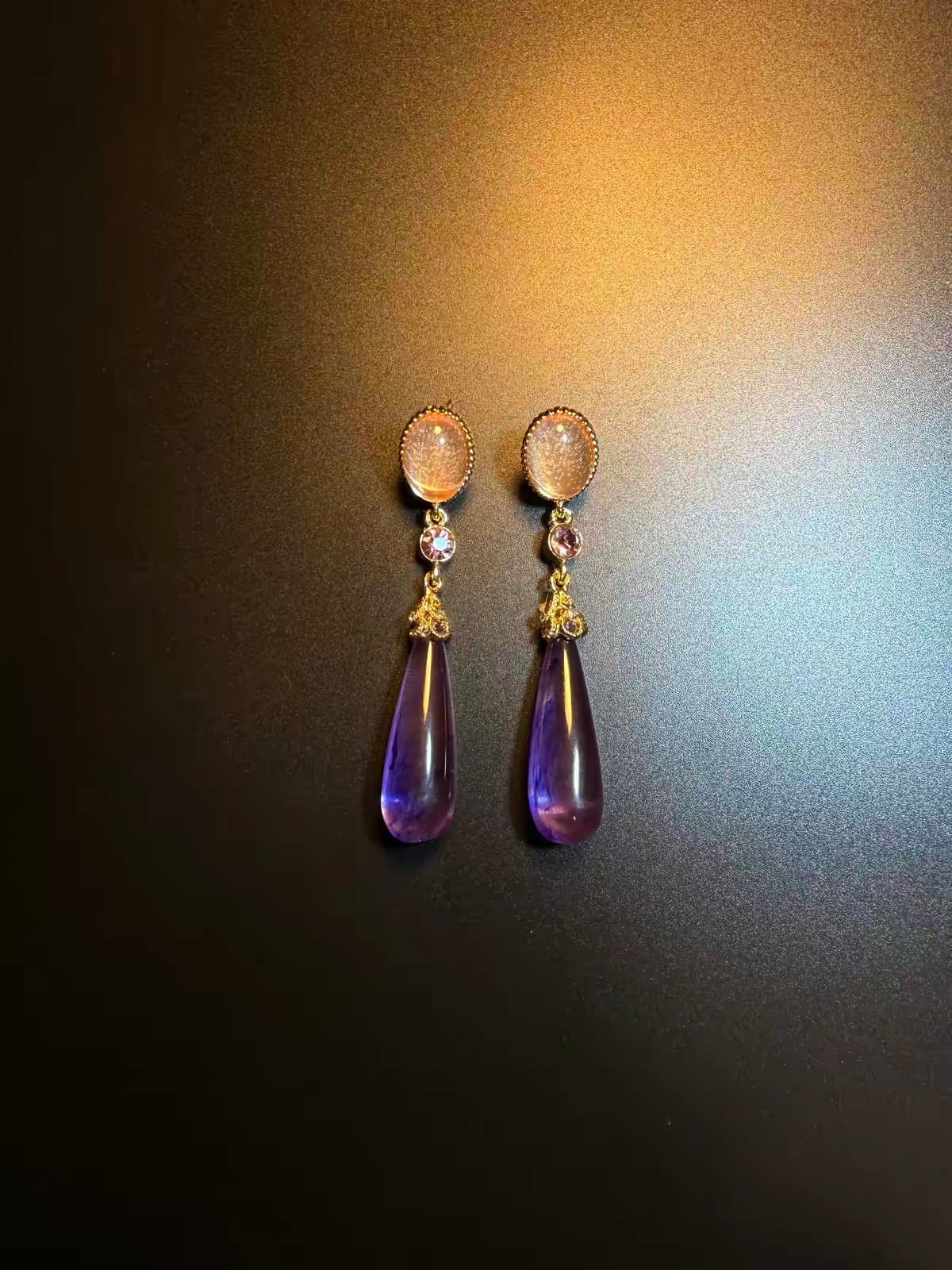 Amethyst Teardrop Earrings