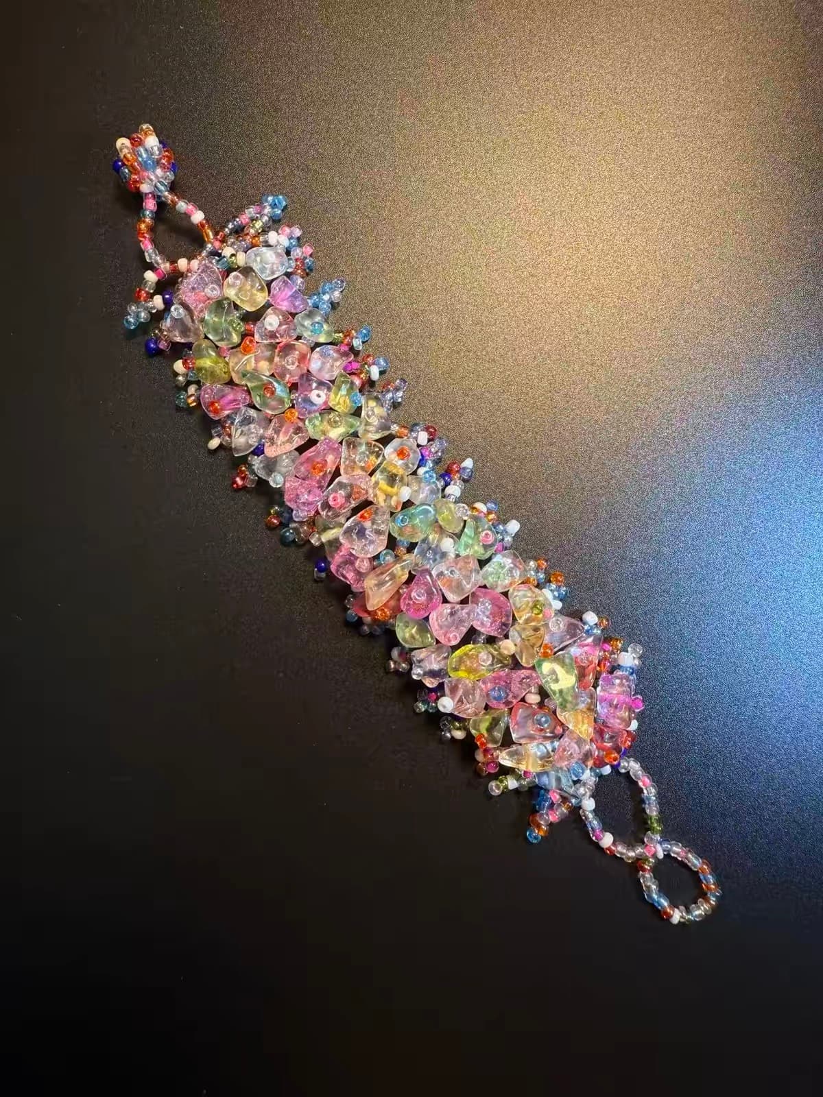 Rainbow Crystal Cuff