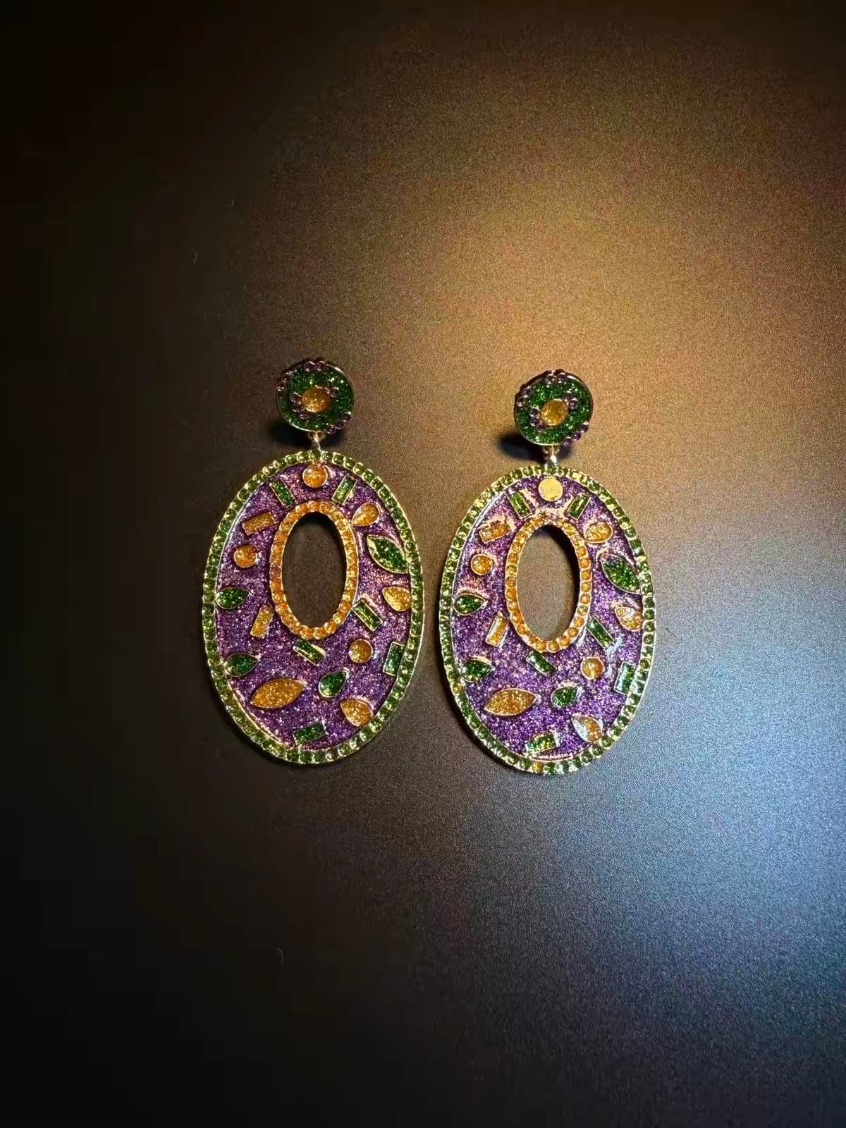 Purple Mosaic Oval Drops